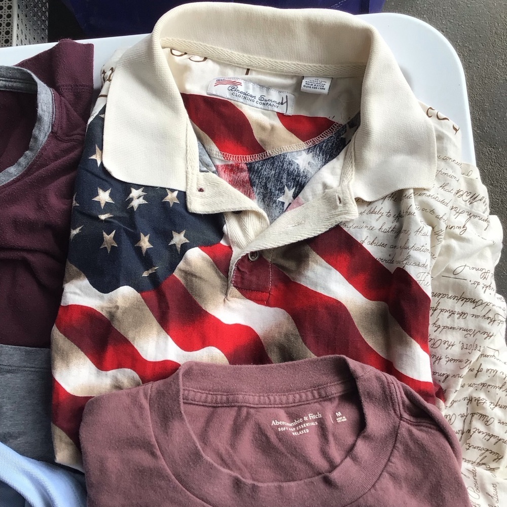 Men’s assorted shirts tshirts polo 1/4 zip small medium USA classic lot - Picture 3 of 6